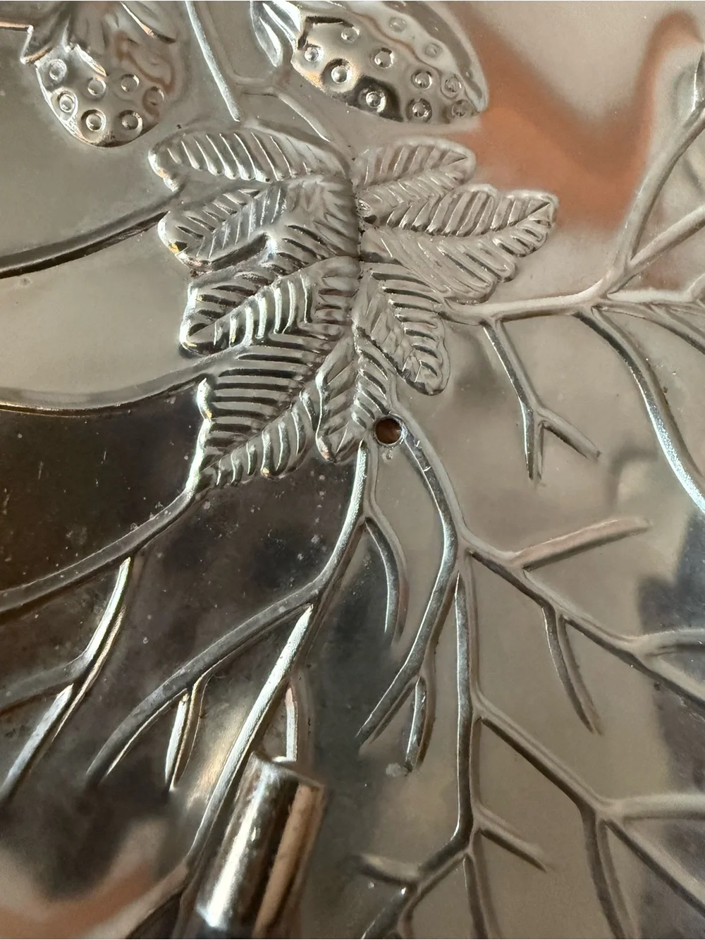 Silver Leaf-Shaped Decorative Serving Tray